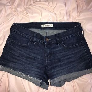 Dark blue denim shorts